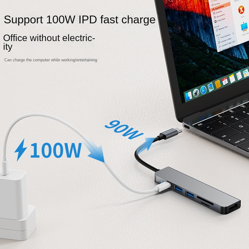 Cross-border Six-in-one Docking Station Usb C Hub3.0 Applicable To MacBook Notebook Type-c Docking Station